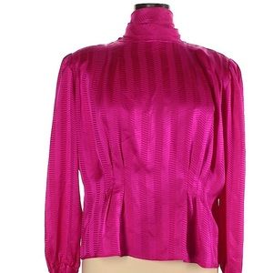 Vintage silk Michelle Michaels peplum fuchsia top